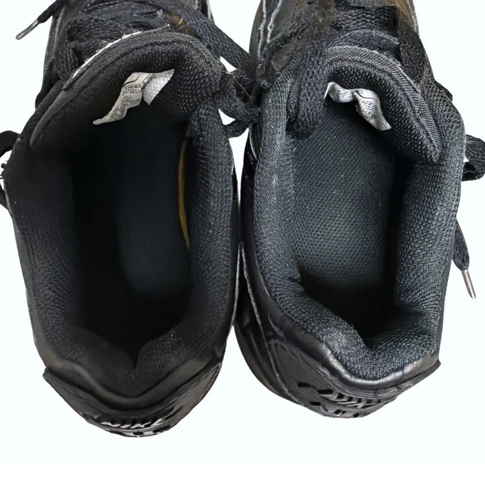 Nike Air Max 90 LTR Triple Black Youth 4.5Y Womens 6 Leather Sneakers CD6864-001